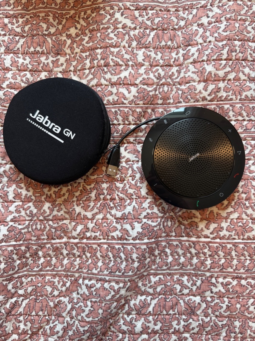 Jabra Black Portable Bluetooth Speakerphone with Carrying Case